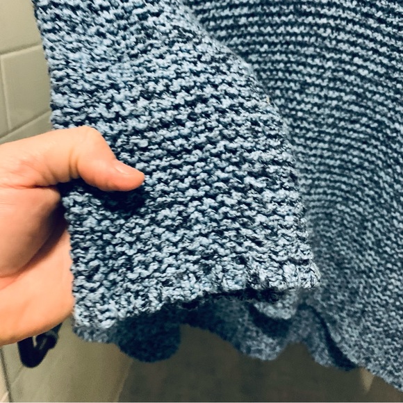 J.Jill Pure Jill Blue Knit Marled V-Neck Oversized Sweater Sz. M - Picture 6 of 8